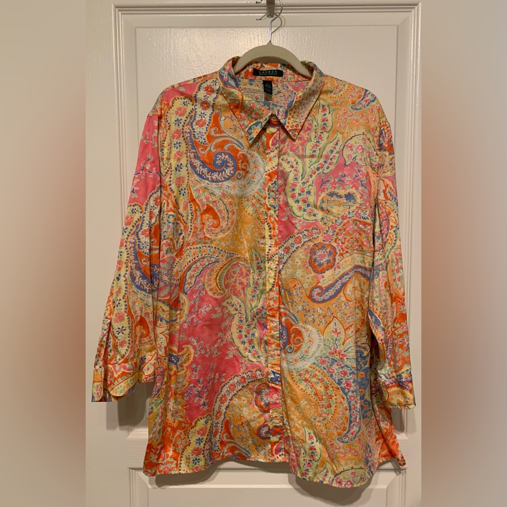 Ralph Lauren Paisley Blouse 3X